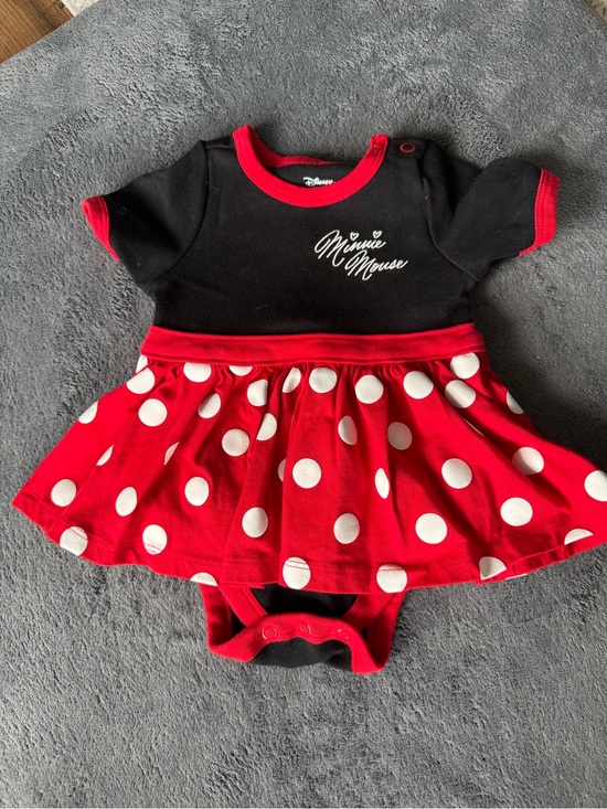 Disney Other - Disney Black & Red Minnie Mouse Polka Dot Skirt Onesie